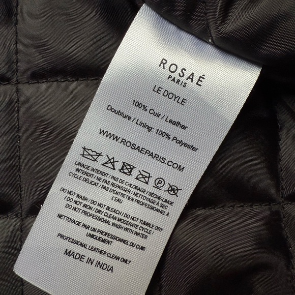 ROSAE PARIS Le Doyle Leather Jacket Size - US 10 Large - Picture 10 of 11